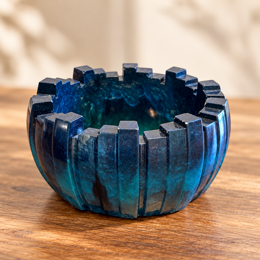 Couronne sculptée — bol décoratif en résine époxy