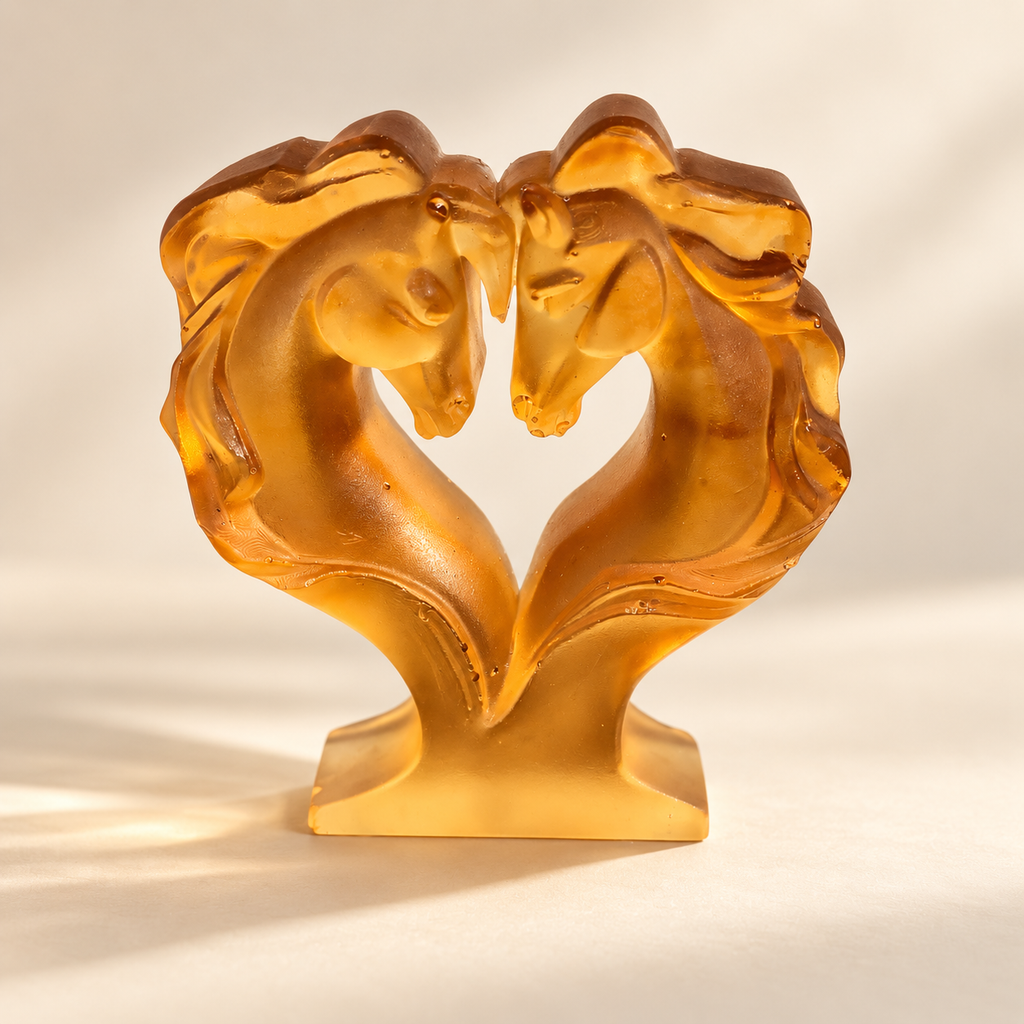 Étreinte équestre - sculpture décorative en résine époxy