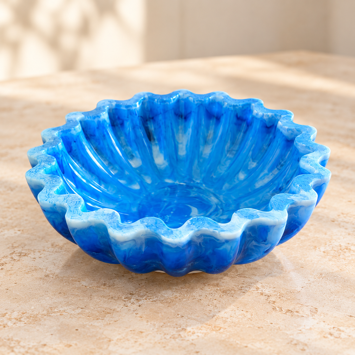 Écrin coquillage — bol décoratif en résine époxy
